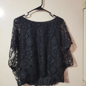 Alice + Olivia Black Lace Blouse